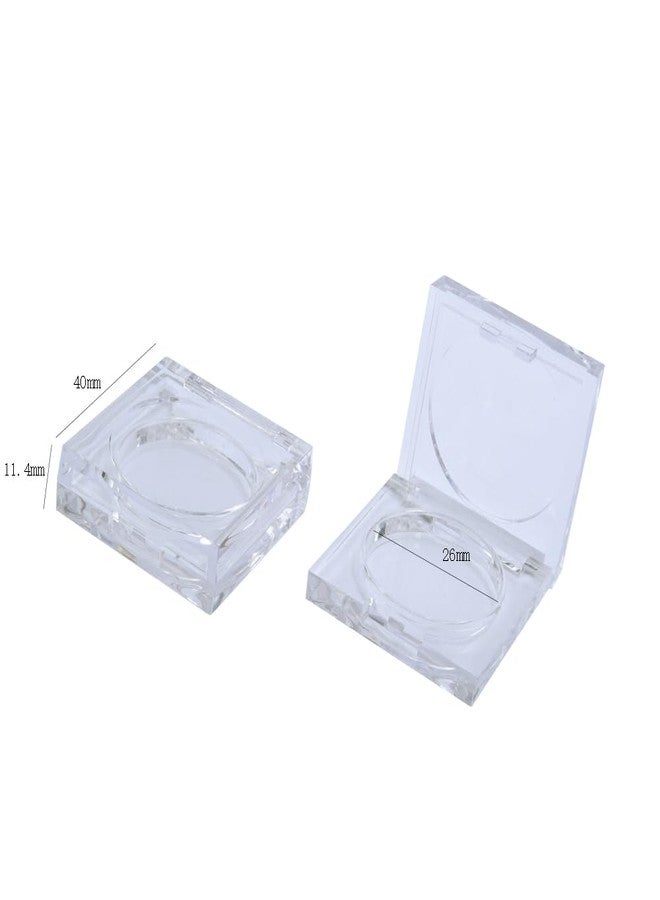 ليزنيرزم علبة بودرة فارغة مكونة من 4 قطع، علبة بودرة بلاستيكية فارغة، علبة أحمر خدود فارغة، علبة مستحضرات تجميل قابلة لإعادة التعبئة، علبة ظلال عيون، طبق لحفظ أحمر الخدود، علبة ظلال عيون فارغة، علبة مستحضرات تجميل (شفافة، 26 مم) - Image 2